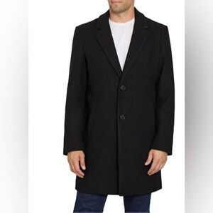 Sam Edelman nwot  black single breasted wool blend overcoat